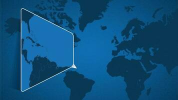 ubicación de Santo Vincent y el granadinas en el mundo mapa con engrandecido mapa de Santo Vincent y el granadinas con bandera. vector