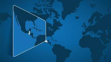 ubicación de Guatemala en el mundo mapa con engrandecido mapa de Guatemala con bandera. vector