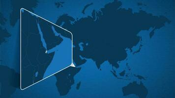 ubicación de djibouti en el mundo mapa con engrandecido mapa de djibouti con bandera. vector