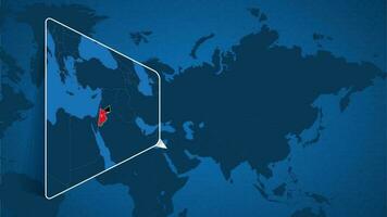 ubicación de Jordán en el mundo mapa con engrandecido mapa de Jordán con bandera. vector