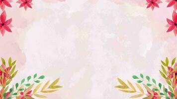 Watercolor floral wedding Autumn summer overlay background animation video. Valentine's Day, Mother's Day, Weddings, and Women's Day background loop video animation