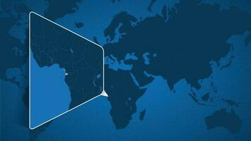 Location of Equatorial Guinea on the World Map with Enlarged Map of Equatorial Guinea with Flag. vector