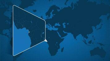 Location of Equatorial Guinea on the World Map with Enlarged Map of Equatorial Guinea with Flag. vector