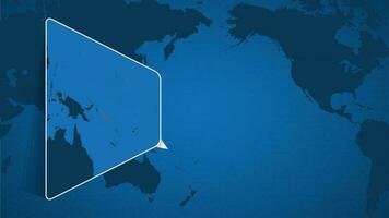 ubicación de Salomón islas en el mundo mapa con engrandecido mapa de Salomón islas con bandera. vector