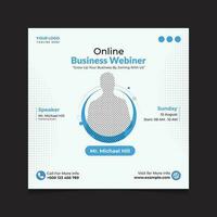 Online business webinar social media post design. vector