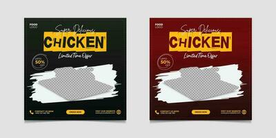 Super delicious chicken social media post vector template