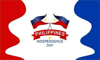 Happy independence day philippines background with philippines flag vector