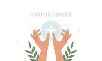 Corpus christi catholic religious holiday vector