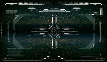 HUD target aim control, futuristic display monitor vector