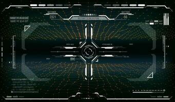 HUD target aim control, futuristic display monitor vector