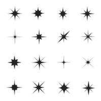 Star sparkle and twinkle, burst and flash vector