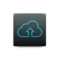 Cloud storage icon of data upload, mobile, web app vector