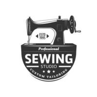 Sewing machine icon for tailoring service atelier vector