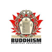 Buddhism religious symbol icon with Kalachakra vector