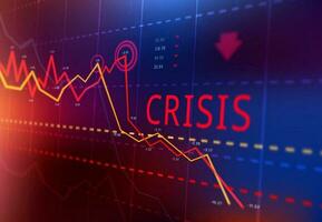 Financial crisis, stock market trading crash graph vector