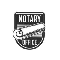 notario oficina icono con documento Desplazarse vector