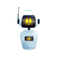 Online consultant chat bot funny robot assistant vector