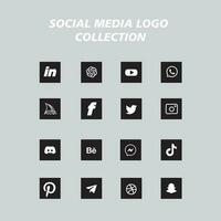 popular social red símbolos, social medios de comunicación logo íconos colección vector