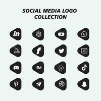 Popular social network symbols, social media logo icons collection vector