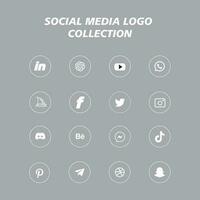 Popular social network symbols, social media logo icons collection vector