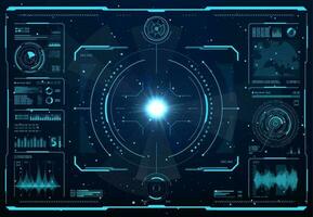 HUD spaceship or shuttle aircraft screen interface vector