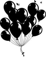 Balloons - Black and White Isolated Icon - Vector illustration