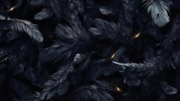 Black feather background. Illustration photo