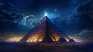 Magical pyramid. Illustration AI Generative photo