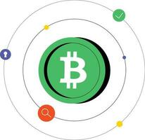 bitcoin ecosistema con plano diseño vector