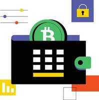 bitcoin billetera con plano diseño vector