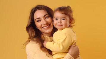 Beautiful Happy Mom with Child. Illustration photo