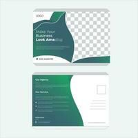 Corporate Marketing Material Design Postcard vector