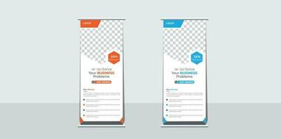 Roll up banner design template bundle, Business banner layout. vertical, abstract background, pull up design, modern x-banner, rectangle size, presentation, poster, advertisement, print media vector