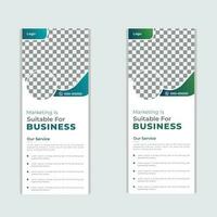 diseño profesional de pancartas enrollables corporativas para hacer crecer su negocio a un alto nivel. enrollar o levantar la exhibición standee banner vector