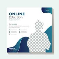 Online education social media post advertisment design vector