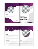 Trendy minimalist Creative bi-fold brochure business proposal and business profile template premium vector design layout with bleed in A4 format.