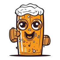 beer mascot animation in flat colors with minimal lines vector