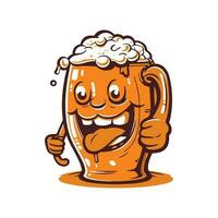 beer mascot animation in flat colors with minimal lines vector