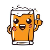 beer mascot animation in flat colors with minimal lines vector