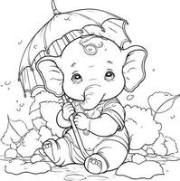 detalles de el ganesh vector líneas colorante paginas