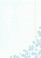 notepad template with water drops and splashes vector