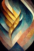 Marble effect background or texture. Spectacular abstract glistening golden solid liquid waves. Swirling golden and blue pastel pattern, shining golden color, marble geometric, photo