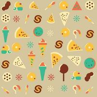 A collection of different flavors of ice cream and ice cream. vector