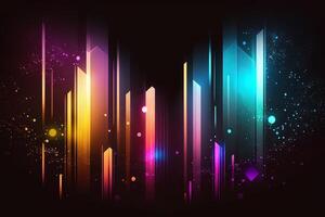 abstract futuristic colorful background with lights, . abstract futuristic neon background with glowing ascending lines. Fantastic background for gamer or slide show photo