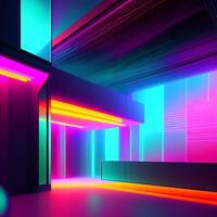 3D Abstract Neon-lit Background Concept photo