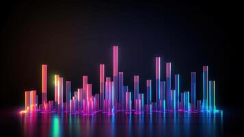 , stock market chart lines, financial graph on technology abstract background represent financial crisis, financial meltdown. Technology concept, trading market concept. photo