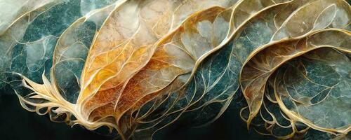 Marble effect background or texture. Spectacular abstract glistening golden solid liquid waves. Swirling golden and blue pastel pattern, shining golden and green color, marble geometric, vintage, photo