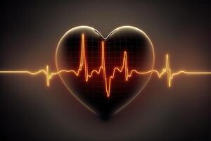antecedentes con un corazón con el latido del corazón monitor línea, corazón y latido del corazón símbolo. generativo ai foto