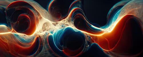 Illusion or dream, innovation or exploration, technology or sci fi. Physics quantum fluctuations 8k octane rendered ultra realistic. Digital art banner for game or movie. photo