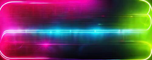 illustration of gaming background abstract, cyberpunk style of gamer wallpaper, neon glow light of sci-fi. Glowing iridescent neon lights for both light and dark backgrounds. photo